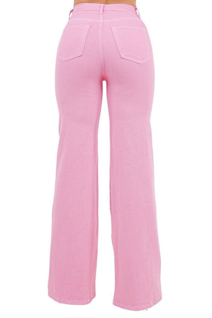 GJG Denim Rodeo Wide Leg Jean in Pink