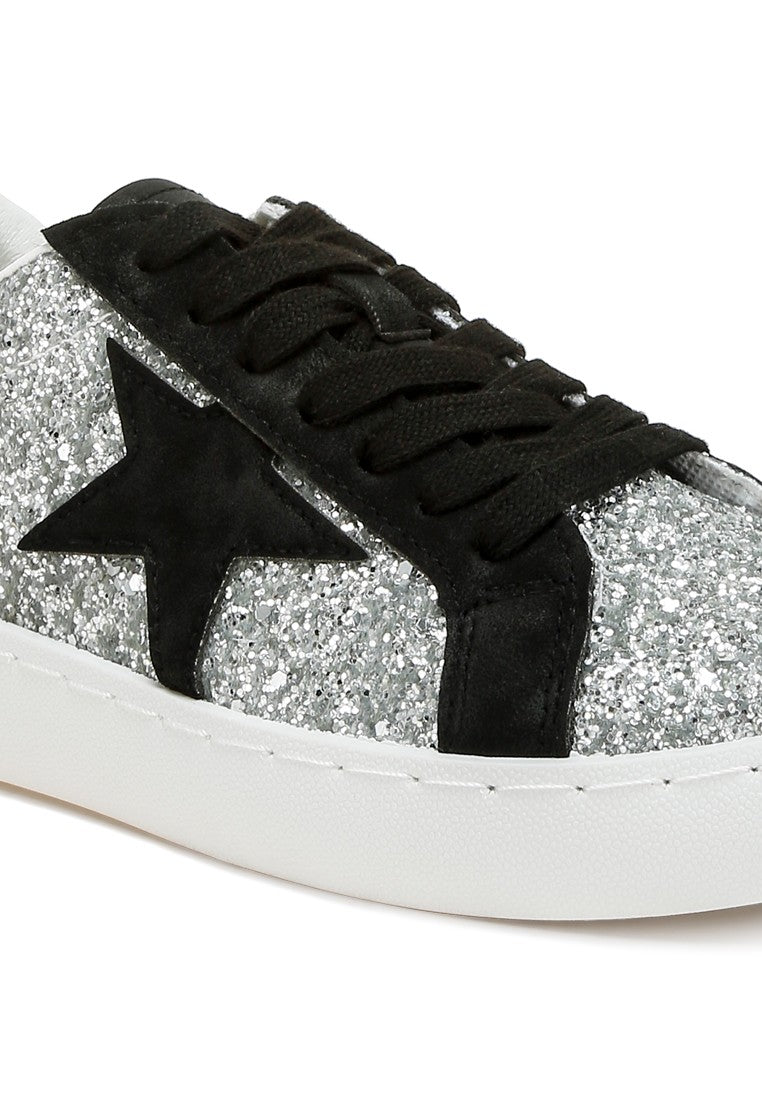 Shinding Glitter Star Chunky Sneakers