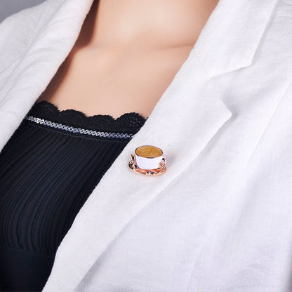 Vintage coffee cup brooch
