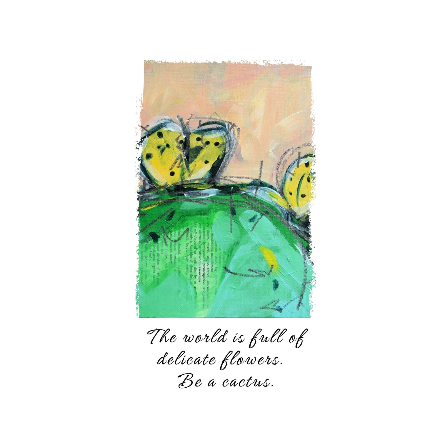 Dish Towel - "Be a cactus"