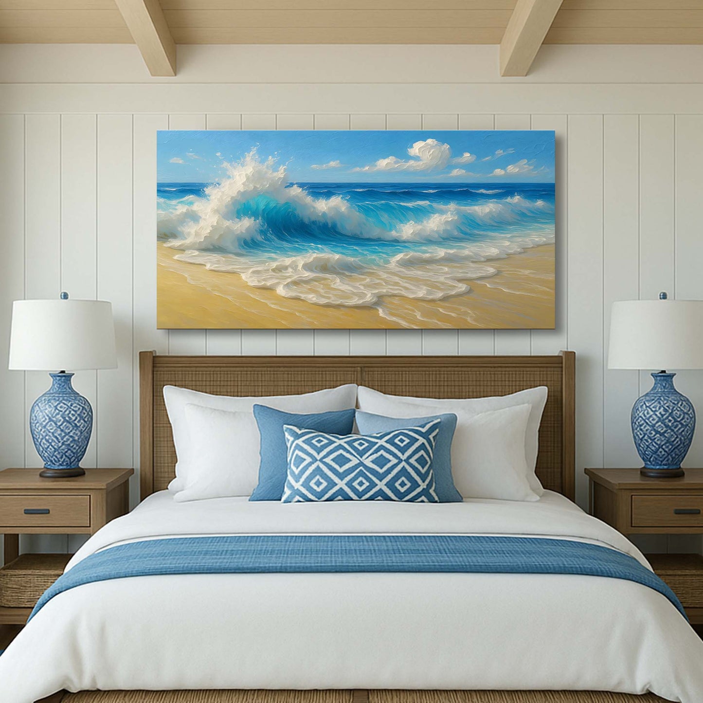 Serene Ocean Wave Coastal Wall Art V