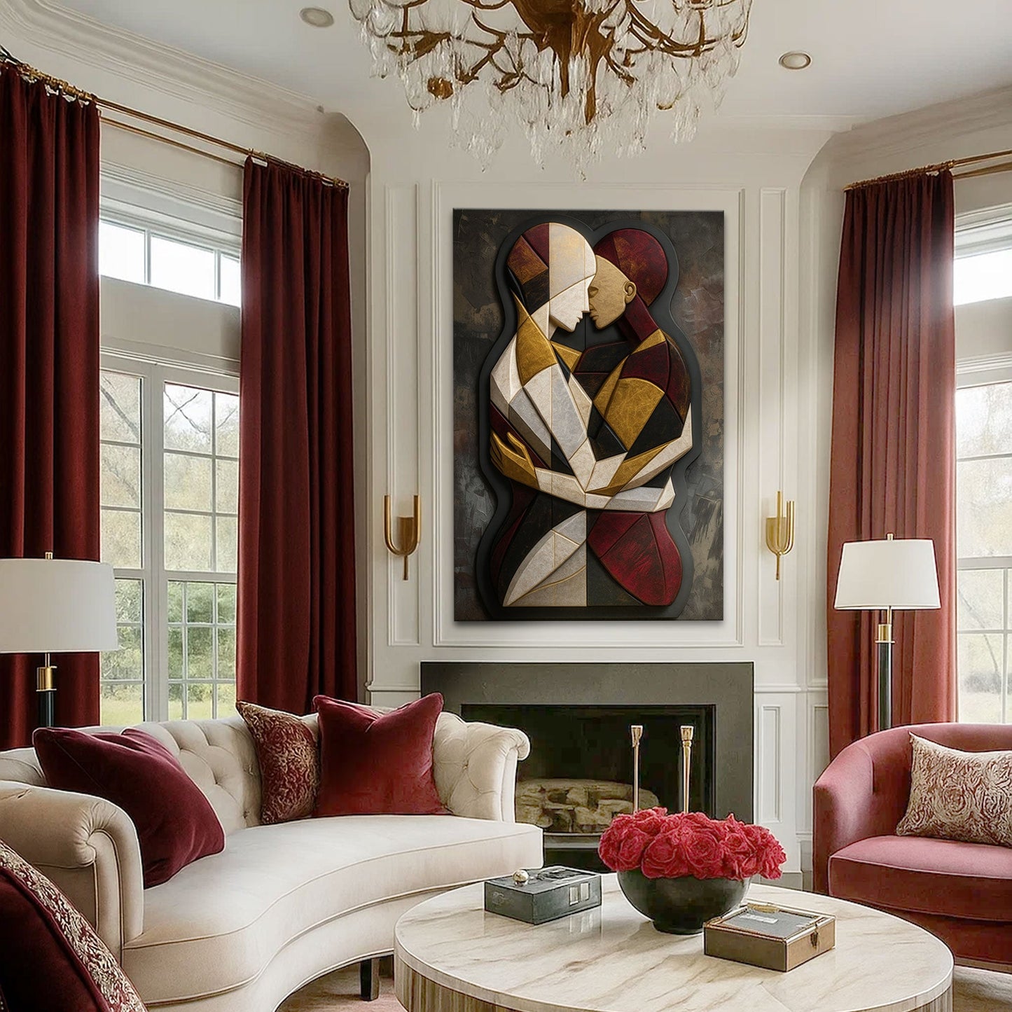 Embrace of Geometry Abstract Wall Art II