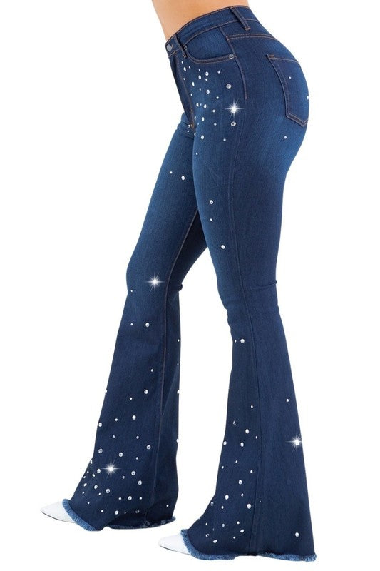 GJG Denim Vegas Glam Bell Bottom- Inseam 30