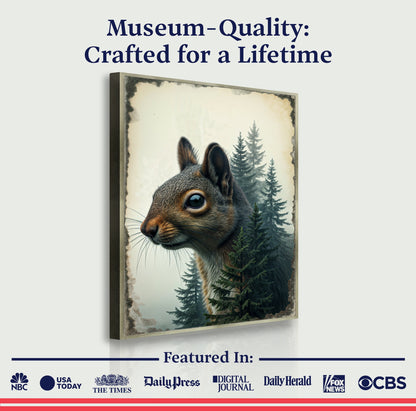 Squirrel Double Exposure Wall Art