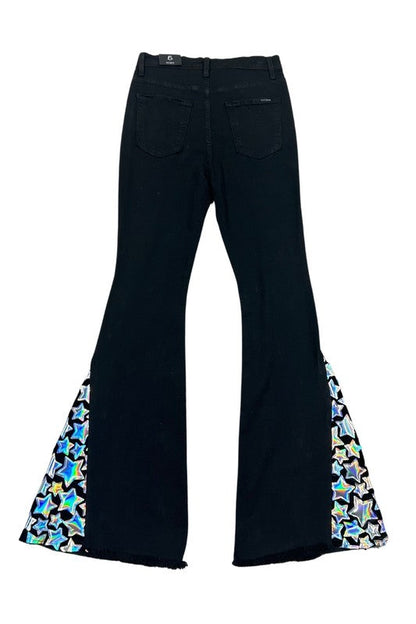 GJG Denim Star Struck Bell Bottom Jean - inseam 32