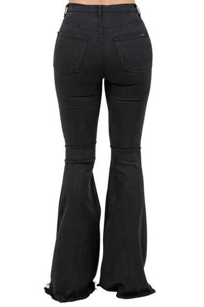 GJG Denim Rodeo Bell Bottom Blk/Brown- Inseam 34