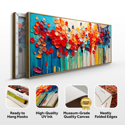 Colorful Petals Impasto Wall Art
