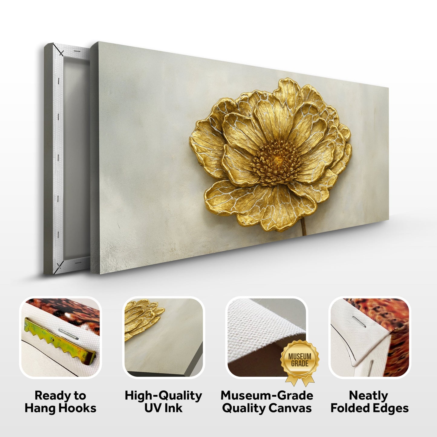 Golden Dandelion Minimalist Abstract Wall Art VI