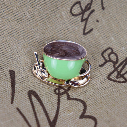 Vintage coffee cup brooch