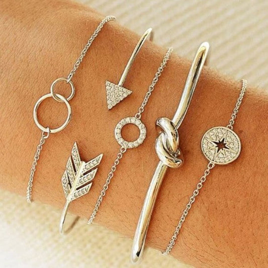 Claudia G Stacked Bracelet Set - Silver