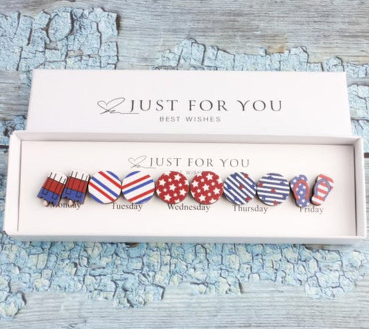 Summer Fun Patriotic Earring Boxes