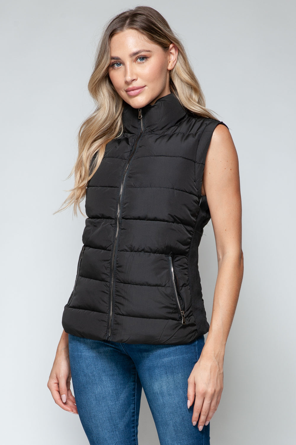 Snobbish Zip Up Turtleneck Vest with Pockets