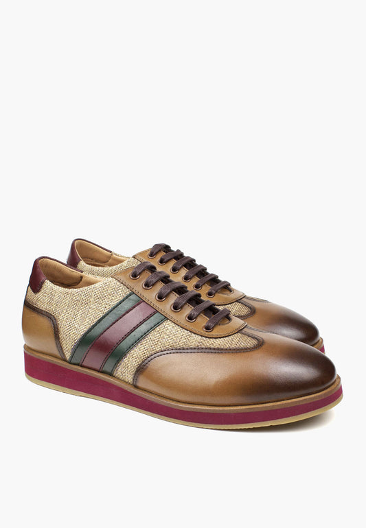 Sepol Austin Men's Leather Sneaker Tan