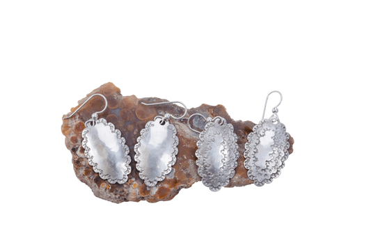 Big Bend Hand Hammered Silver Earrings - Roosevelt Dime