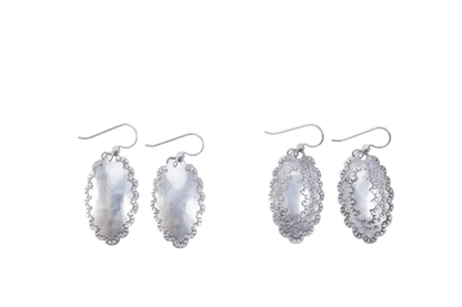 Big Bend Hand Hammered Silver Earrings - Roosevelt Dime