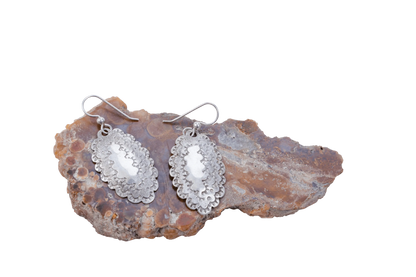 Big Bend Hand Hammered Silver Earrings - Roosevelt Dime