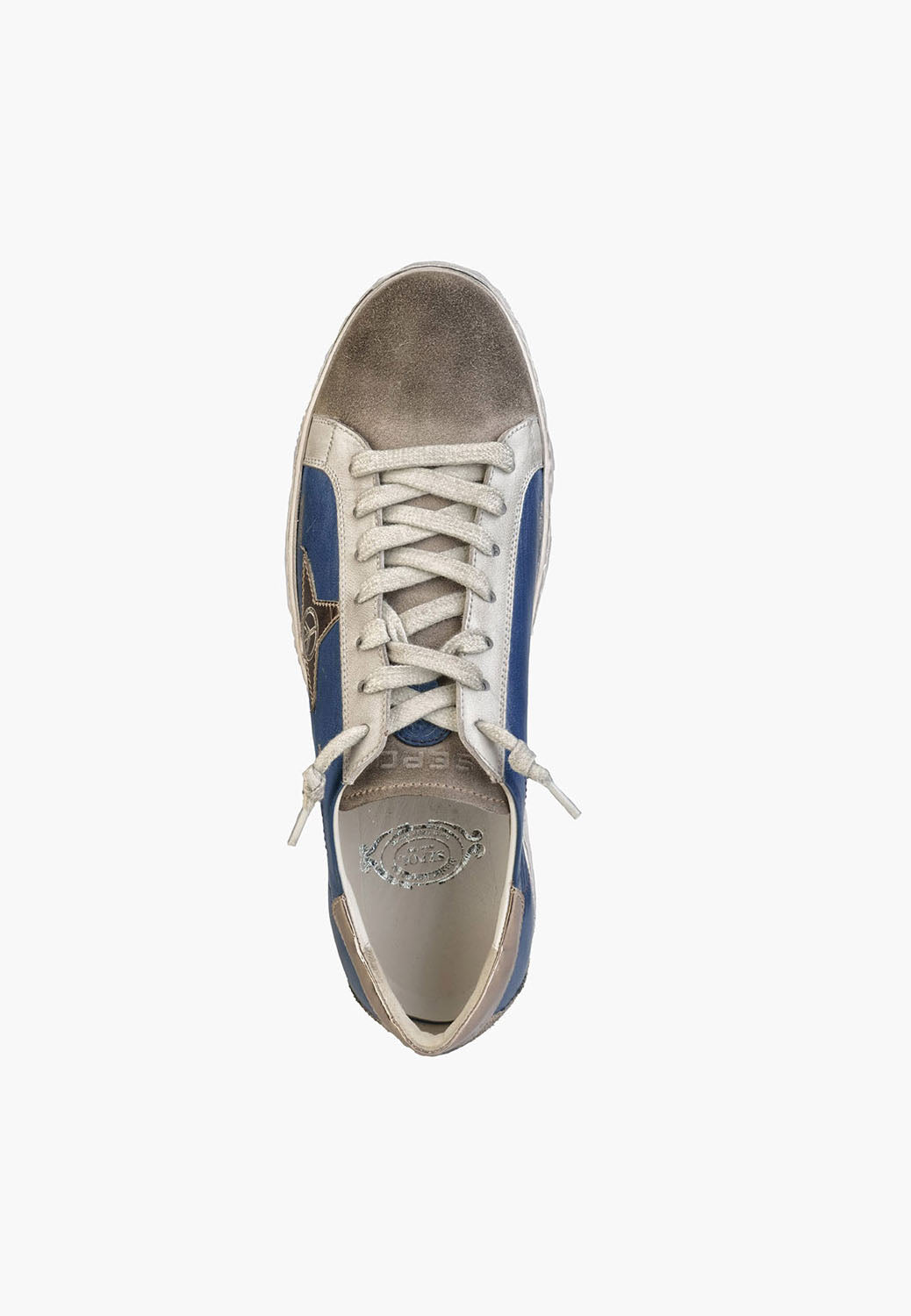 Men's Sepol Distressed Sneaker Beige Navy