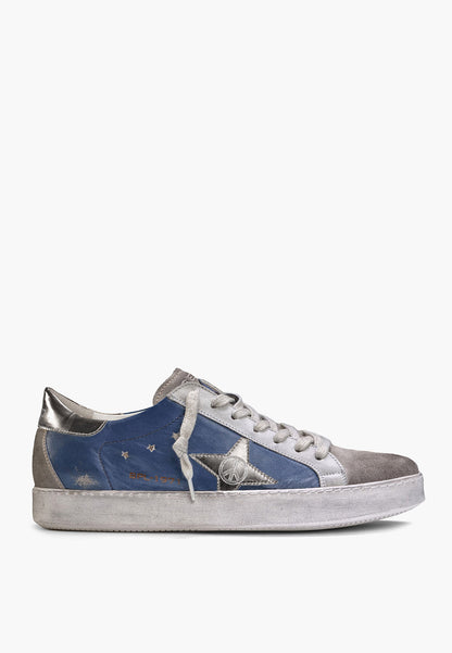 Men's Sepol Distressed Sneaker Beige Navy