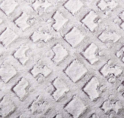 DaDa Bedding Dreamy Milky Way White & Purple Embossed Faux Fur Euro Throw Pillow Cover (M3395)