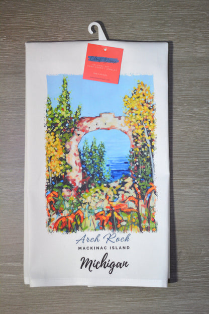 Dish Towel - "Arch Rock- Mackinac Island Kitchen Towel"