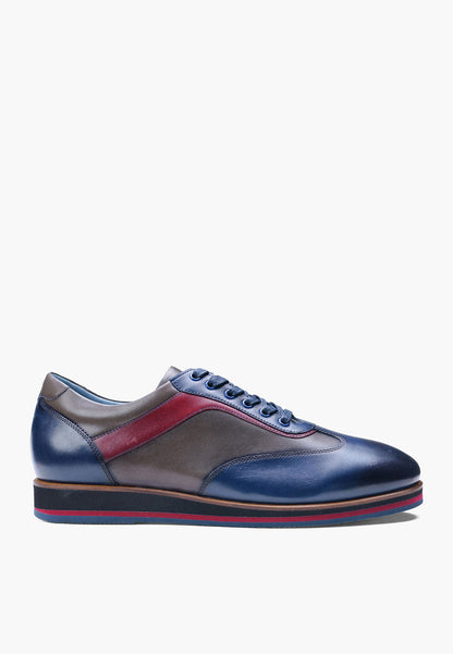 Sepol Denver Men's Leather Sneaker Navy Grey