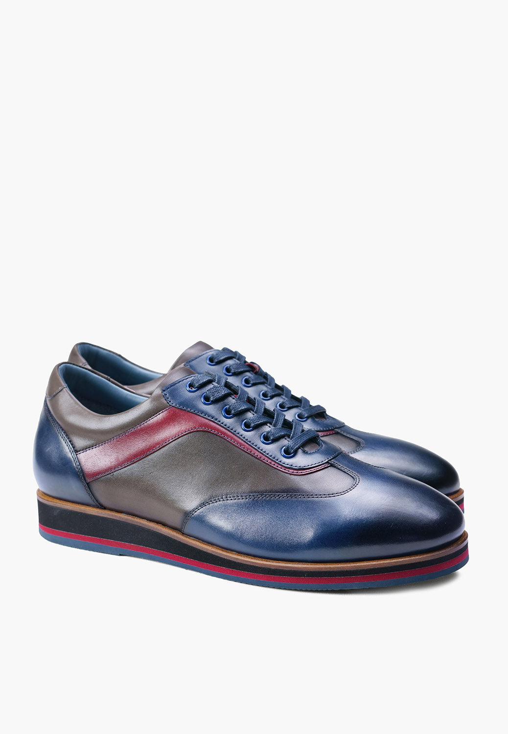 Sepol Denver Men's Leather Sneaker Navy Grey