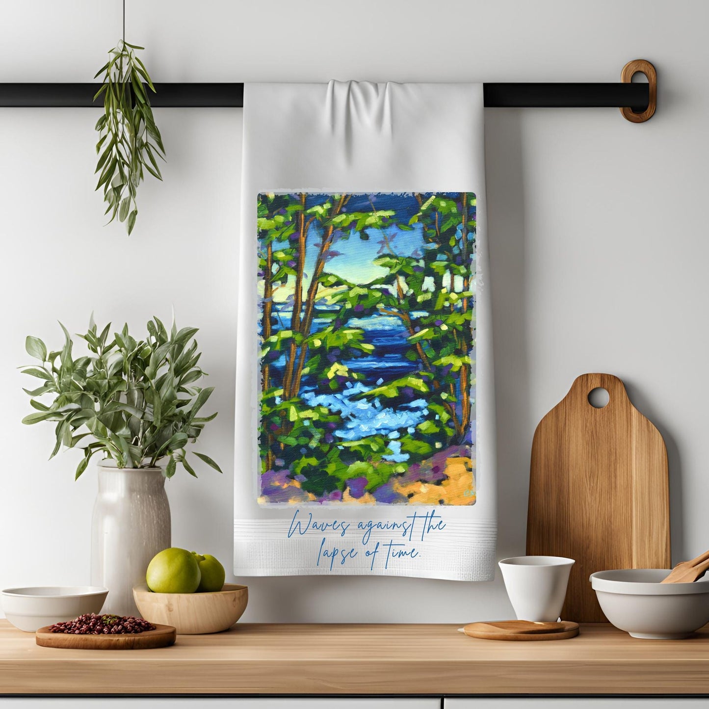 Dish Towel - "Waves Against the Lapse of Time"