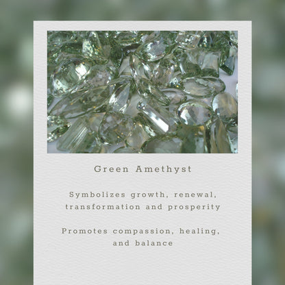 Green Amethyst Gold Bezel Chain