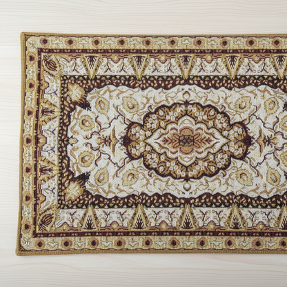 DaDa Bedding Set of 4-6 Pieces Royal Persian Style Rug Golden Brown Floral Tapestry Placemats 13” x 19” (18119)