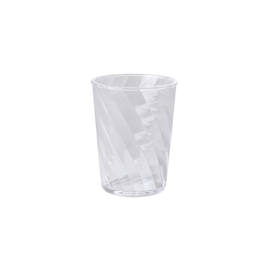 Acrylic Tumbler Glass in Twisted Swirly Design - Clear