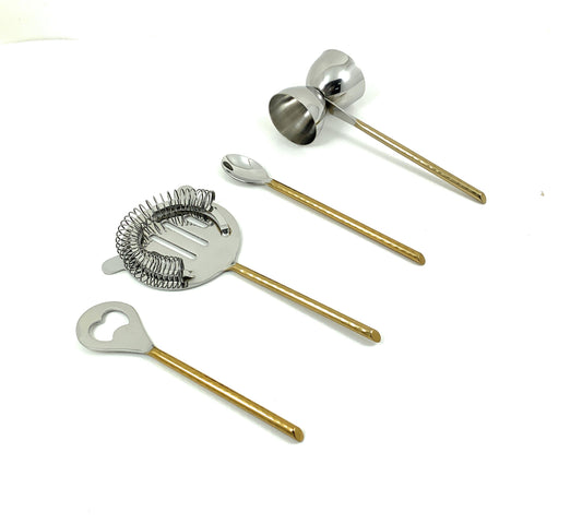 Vibhsa Bar Tools Accessories & Bartending Kit set of 4 for Home Bar