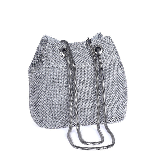 Roxie Silver Rhinestone Handbag