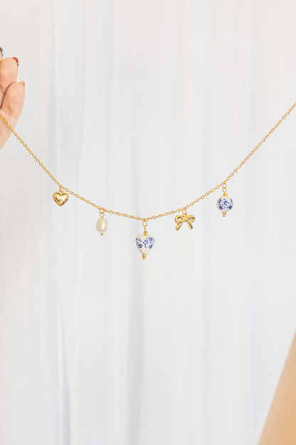 Bella Charm Necklace in Blue