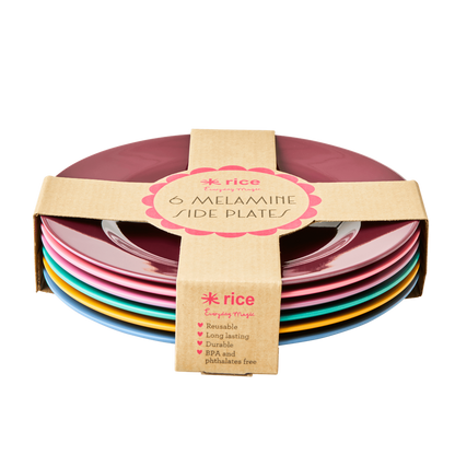 Melamine Lunch Plates in Assorted 'DANCE IT OUT' Colors - Set of 6 pcs.