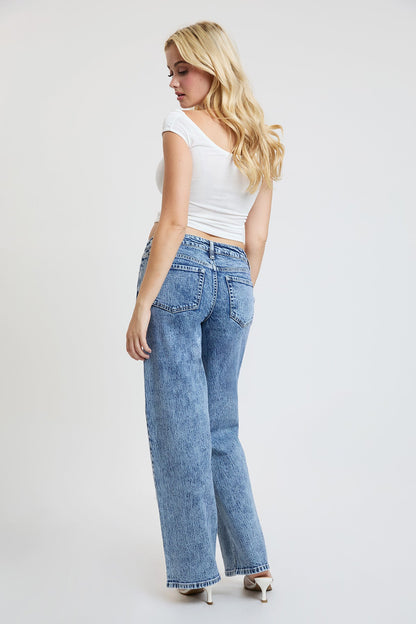 Women's Luxe Brittany Low Rise Wide Leg Jeans