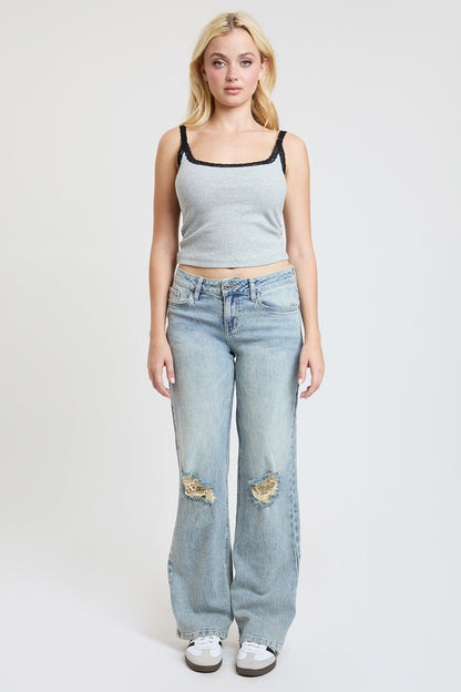 Women's Luxe Brittany Low Rise Wide Leg Jeans