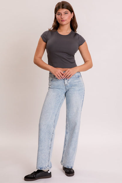 Women's Brittany Low Rise Wide Leg with Butterfly Print