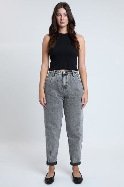 Women's Pleated Mom Jeans