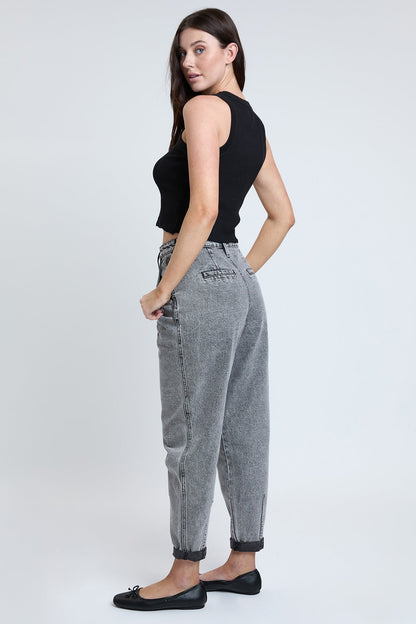Women's Pleated Mom Jeans