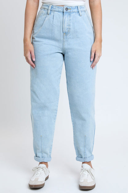 Women's Pleated Mom Jeans