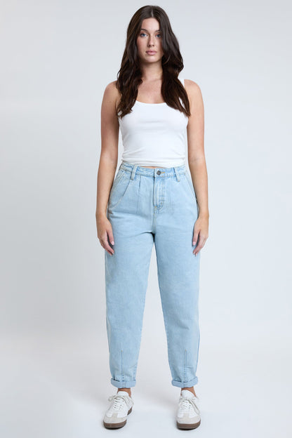 Women's Pleated Mom Jeans