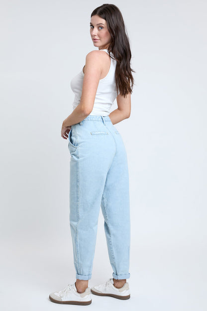 Women's Pleated Mom Jeans