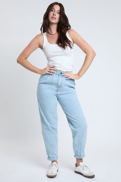 Women's Pleated Mom Jeans