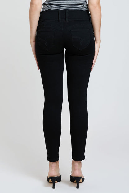Women's Luxe Mid Rise 3-Button WannaBettaButt Skinny Jeans