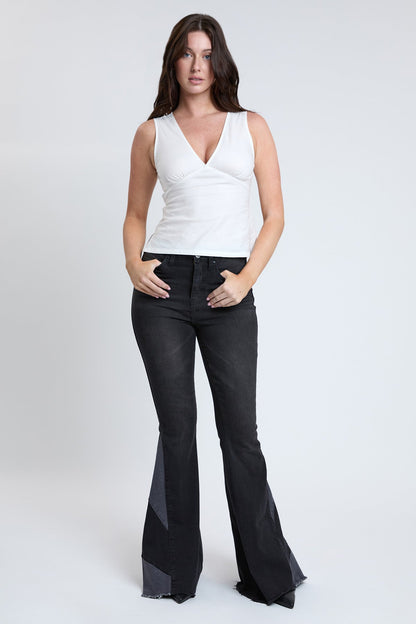Women's Sustainable Block Panel Flare Jeans