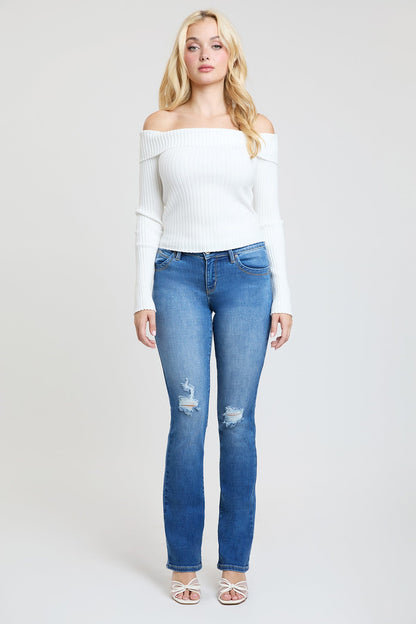 Women's Luxe Mid Rise WannaBettaButt Bootcut Jeans