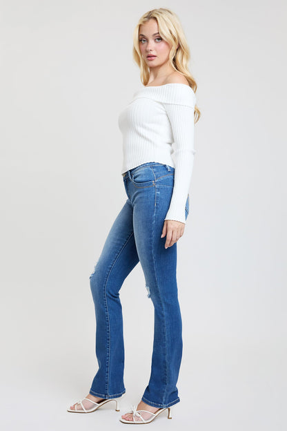 Women's Luxe Mid Rise WannaBettaButt Bootcut Jeans