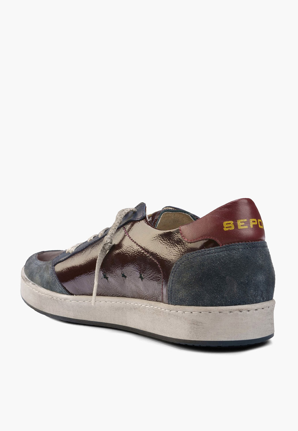 Sepol Pace Men's Distressed Sneaker Burgundy