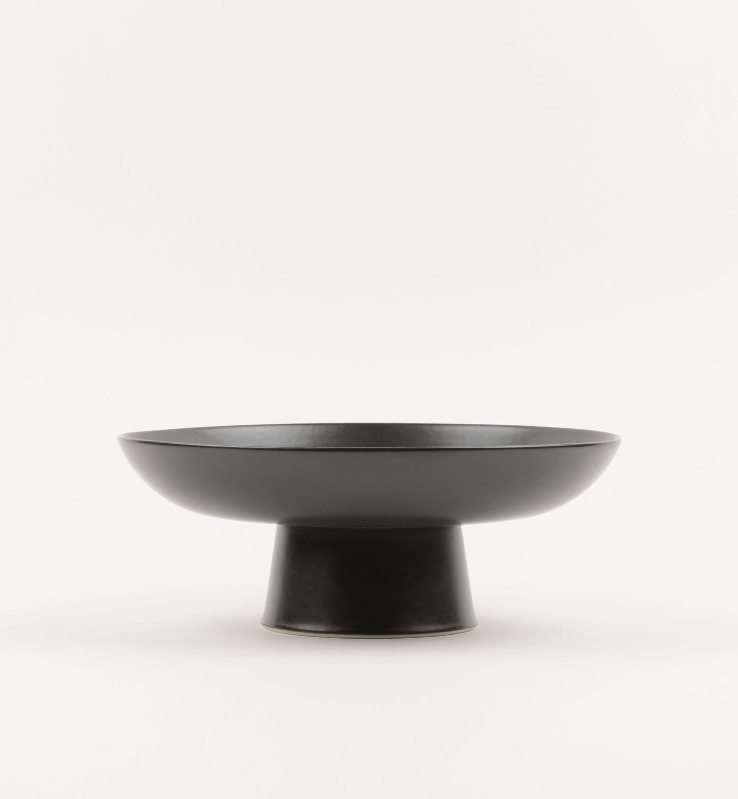 Matte Black Ceramic Footed Bowl
