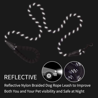 6 FT Dog Leash for Large and Medium Dogs-Black Set of 5